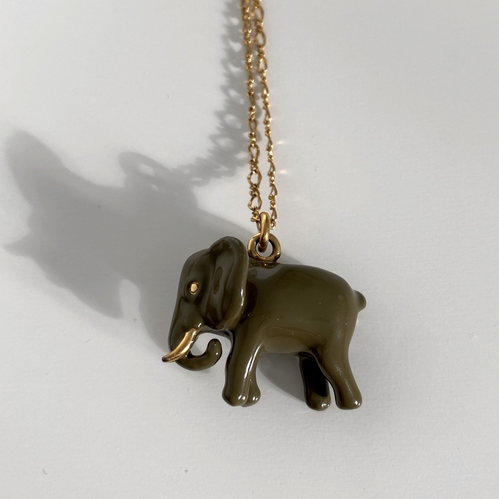 J Crew elephant necklace